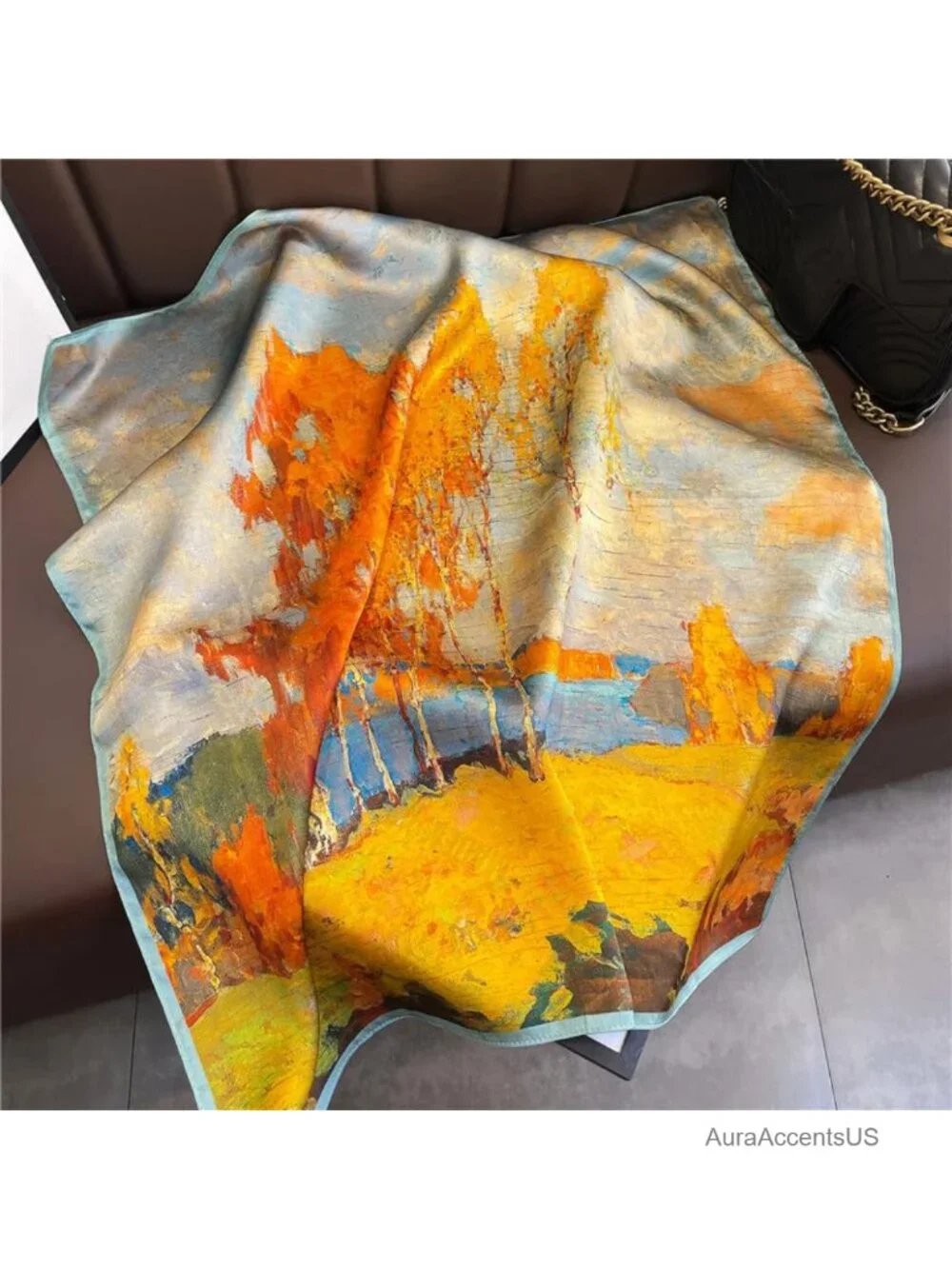 Polyester Paisley Bandana Scarf Fashion Silk Satin Headscarf Lightweight Square
